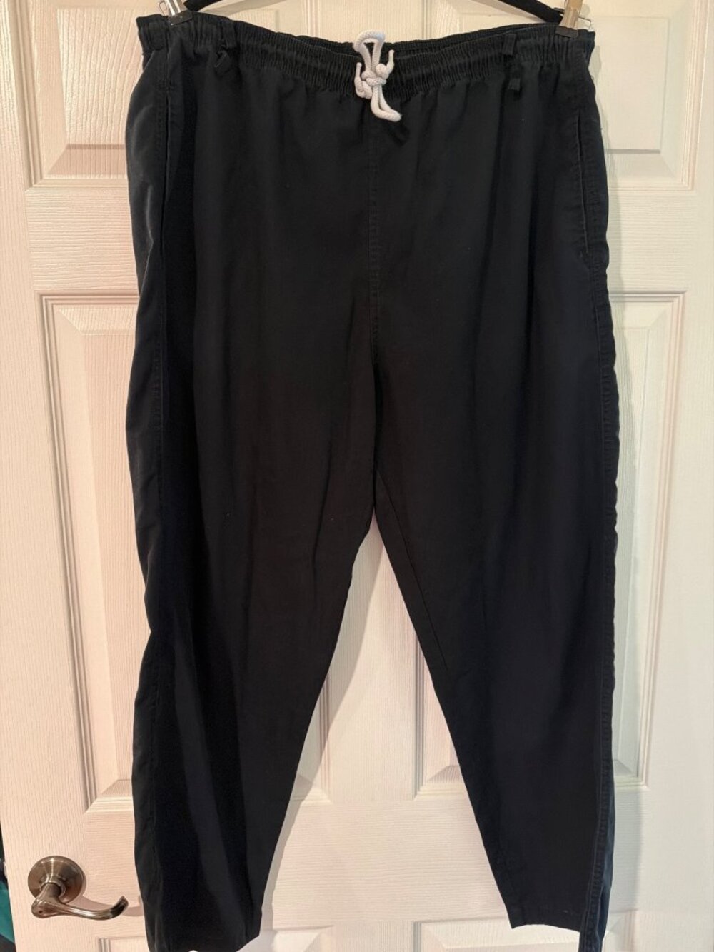 S.C.R.U.B.S. Unisex Black Elastic Waist Drawstring Pants Short L Medical Uniform